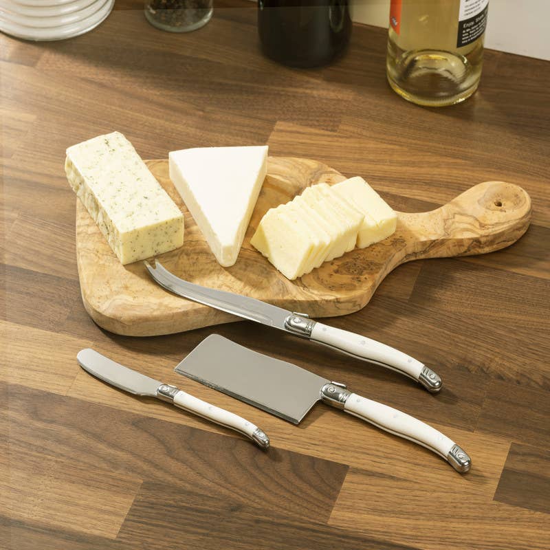 French Home - Wholesale Cheese Spreader - French Home Laguiole Set of 3 Cheese Knives - Faux Ivory3