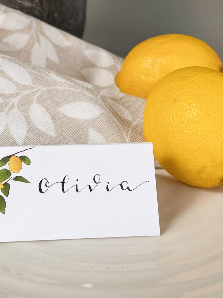 Lemon Place Card for wholesale by Liv & Draw
