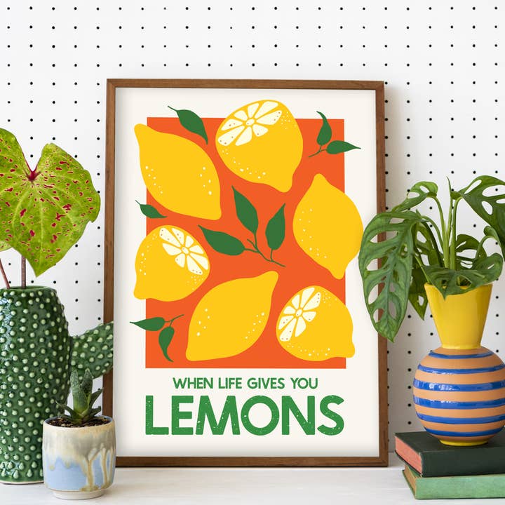 WHEN LIFE GIVES YOU LEMONS | FRUITY COLLECTION | ART PRINT for wholesale by Penny And Me