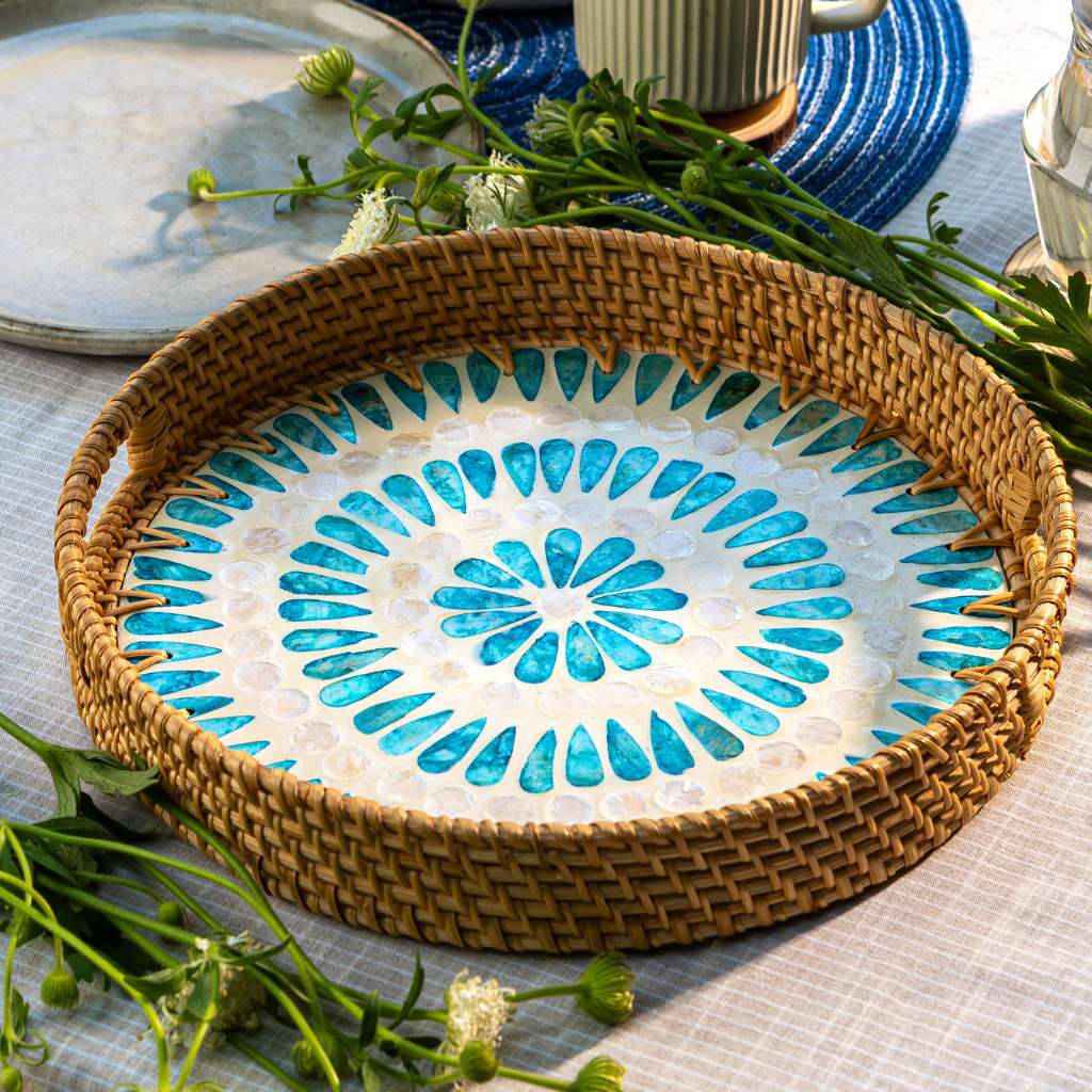 Jungle Culture - Wholesale Decorative Tray - Rattan Serving Tray - Wicker Coffee Table Centerpiece Tray6