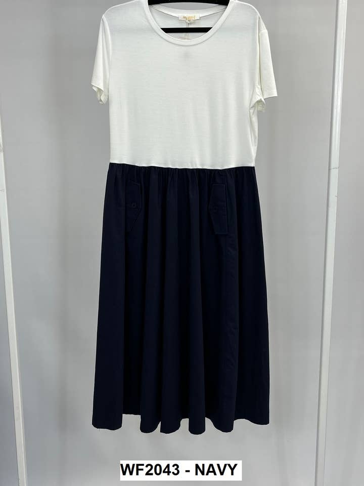 Short Sleeve Dress With Jersey Top And Woven Skirt for wholesale by Malissa J/ Watch-Out UK Ltd