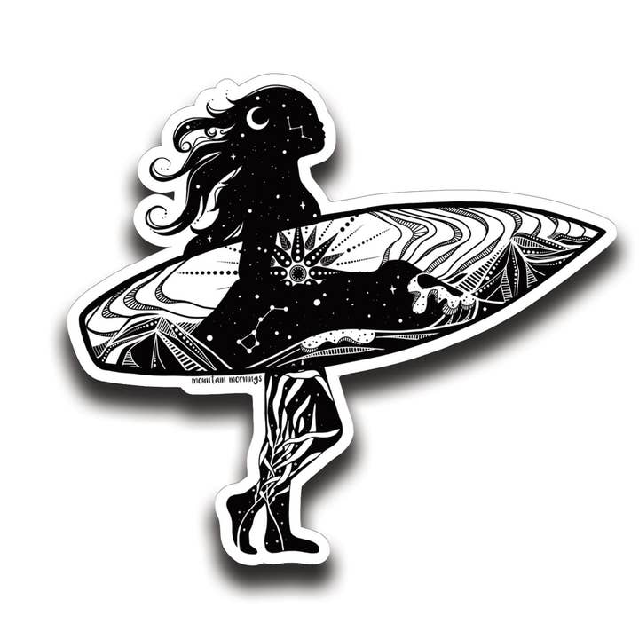 Surfer Sticker for wholesale by Mountain Mornings