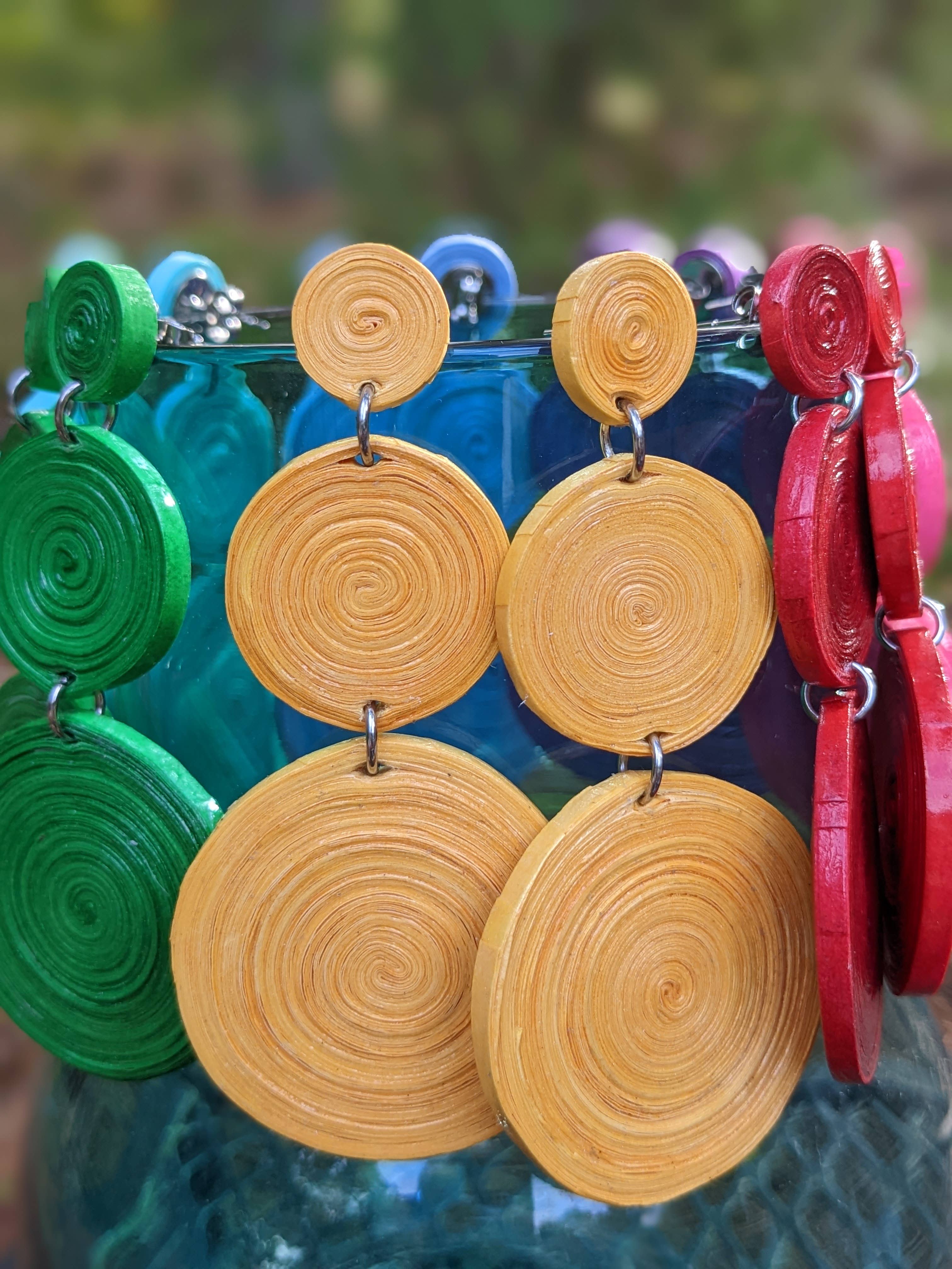 Lumago Designs - Wholesale Stud/Post Earrings - RC round paper bead stud earrings Case7