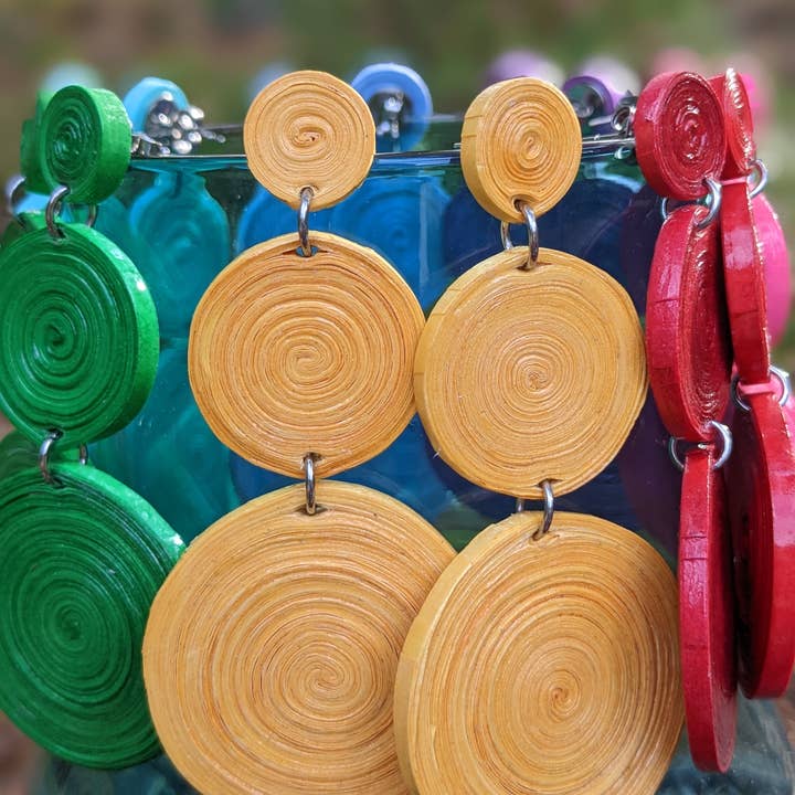 Lumago Designs - Wholesale Stud/Post Earrings - RC round paper bead stud earrings Case7