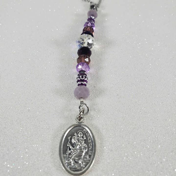 Rearview Mirror Car Charm - St Christopher for wholesale by Thorneapple Designs