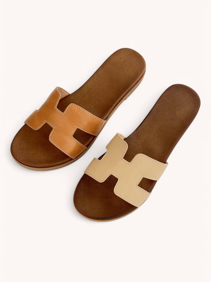 CCOCCI - Wholesale Sandals - Women's - CRUCIAL-01 CUT-OUT DESIGN UPPER SLIP ON SANDALS