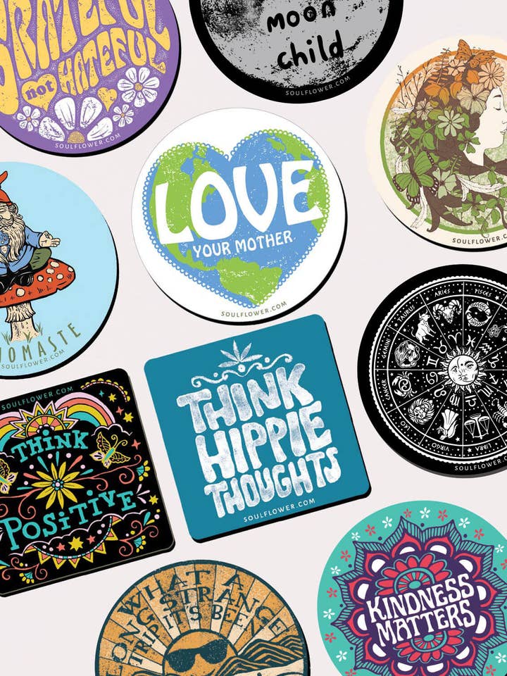 Hippie Magnet Pack - 50 Magnets for wholesale by Soul Flower