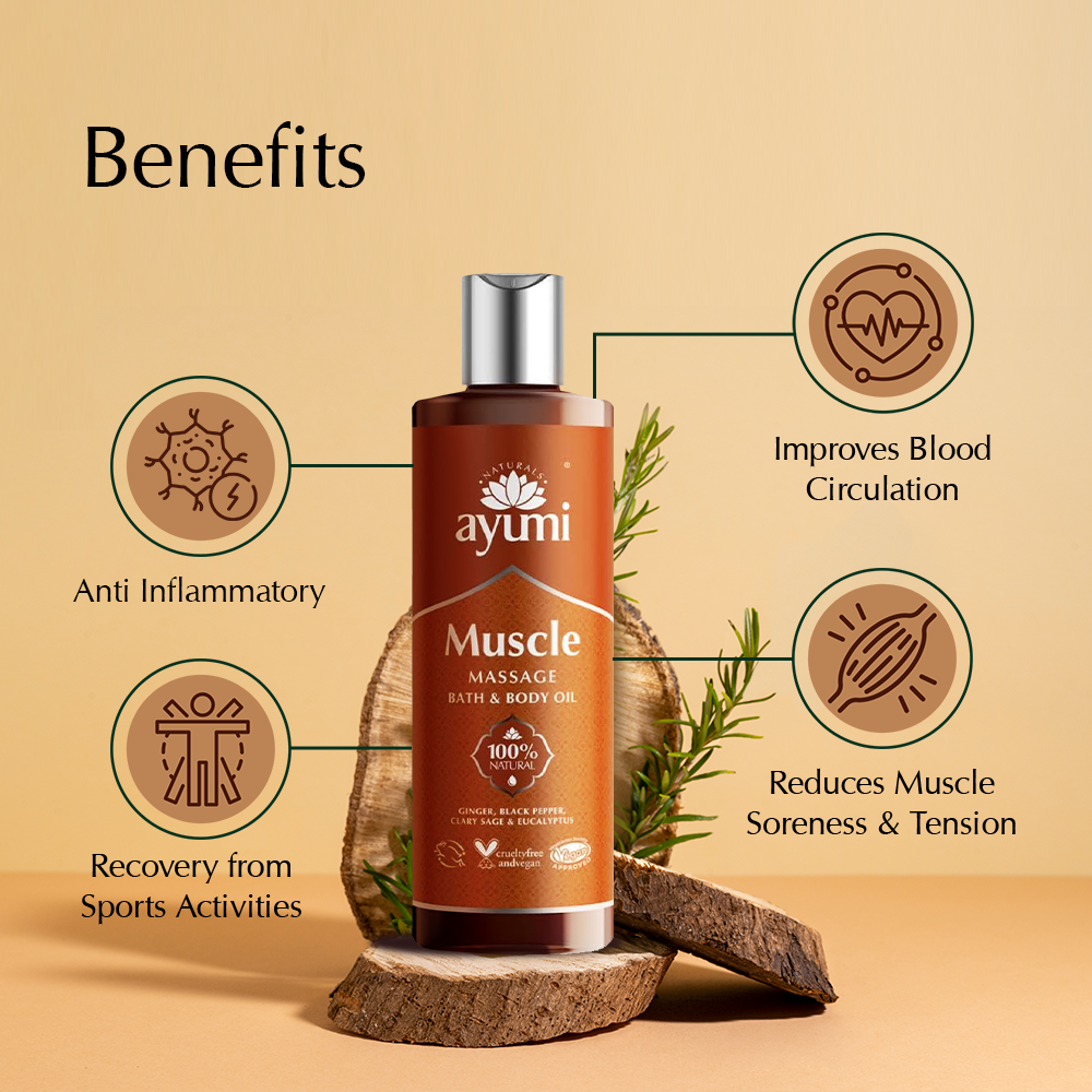 Ayumi Naturals – wholesale Bath/body oil – Muscle Massage Bath & Body Oil1