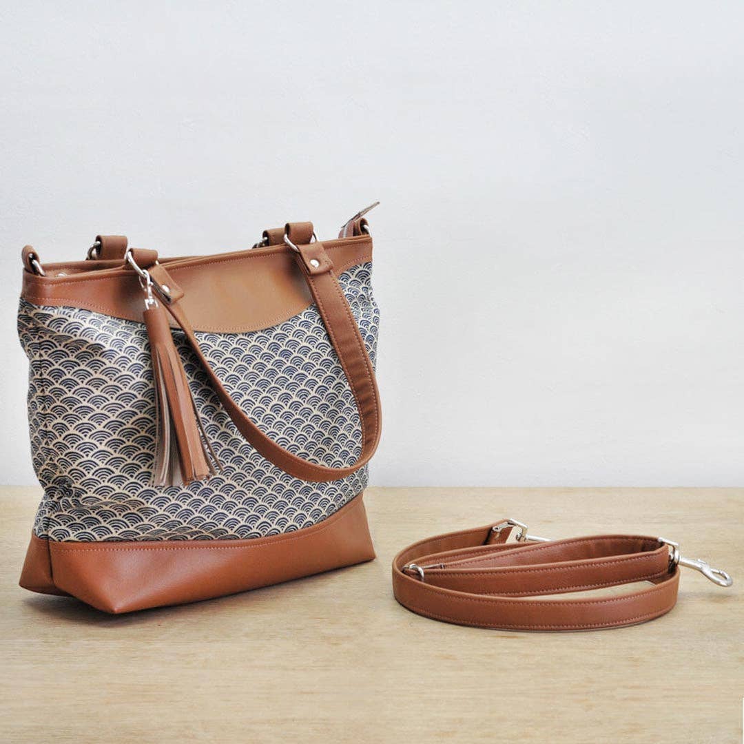 Lauren Holloway - Wholesale Shoulder Bag - Women's - Georgina Shoulder Bag - Blue Japanese Wave15