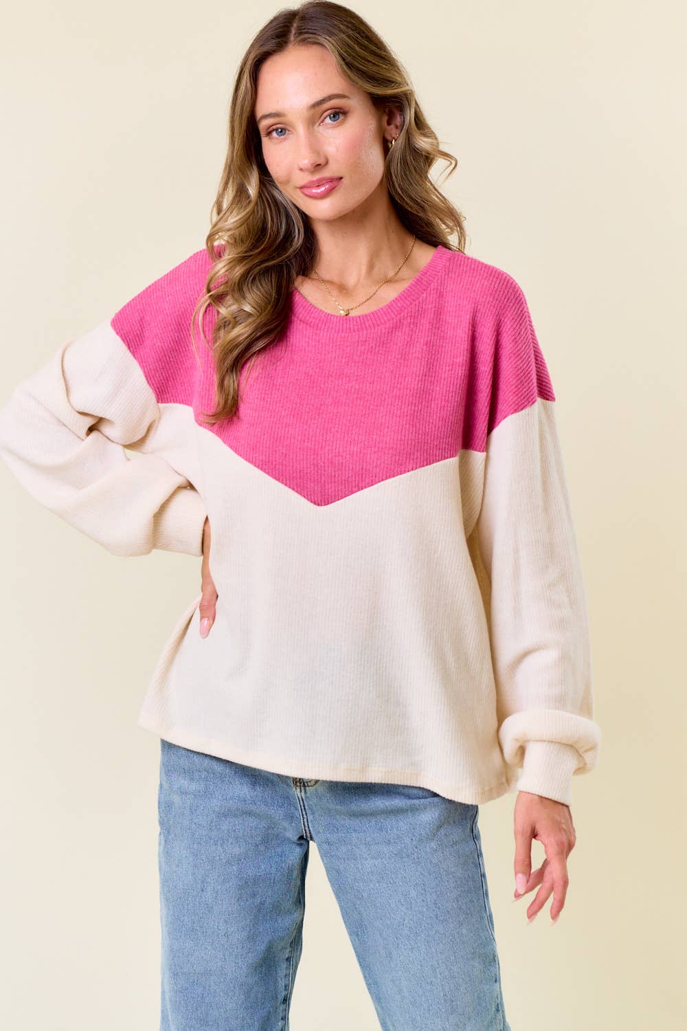 lovely melody – wholesale Stickad topp - Dam – LMT4635-Moment Of Your Life Långärmad topp0