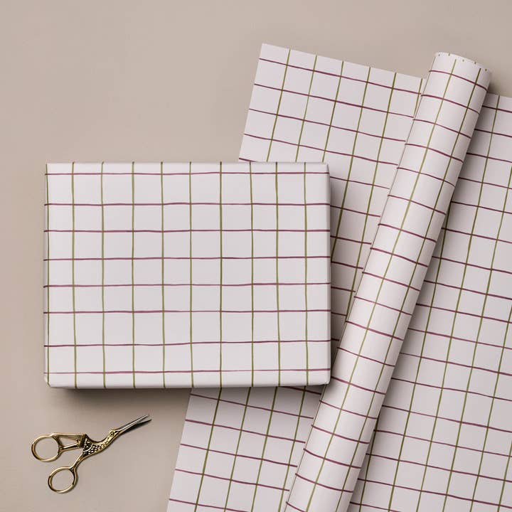 Purple & Green Checked Single Sided Wrap for wholesale by Ink & Bloom