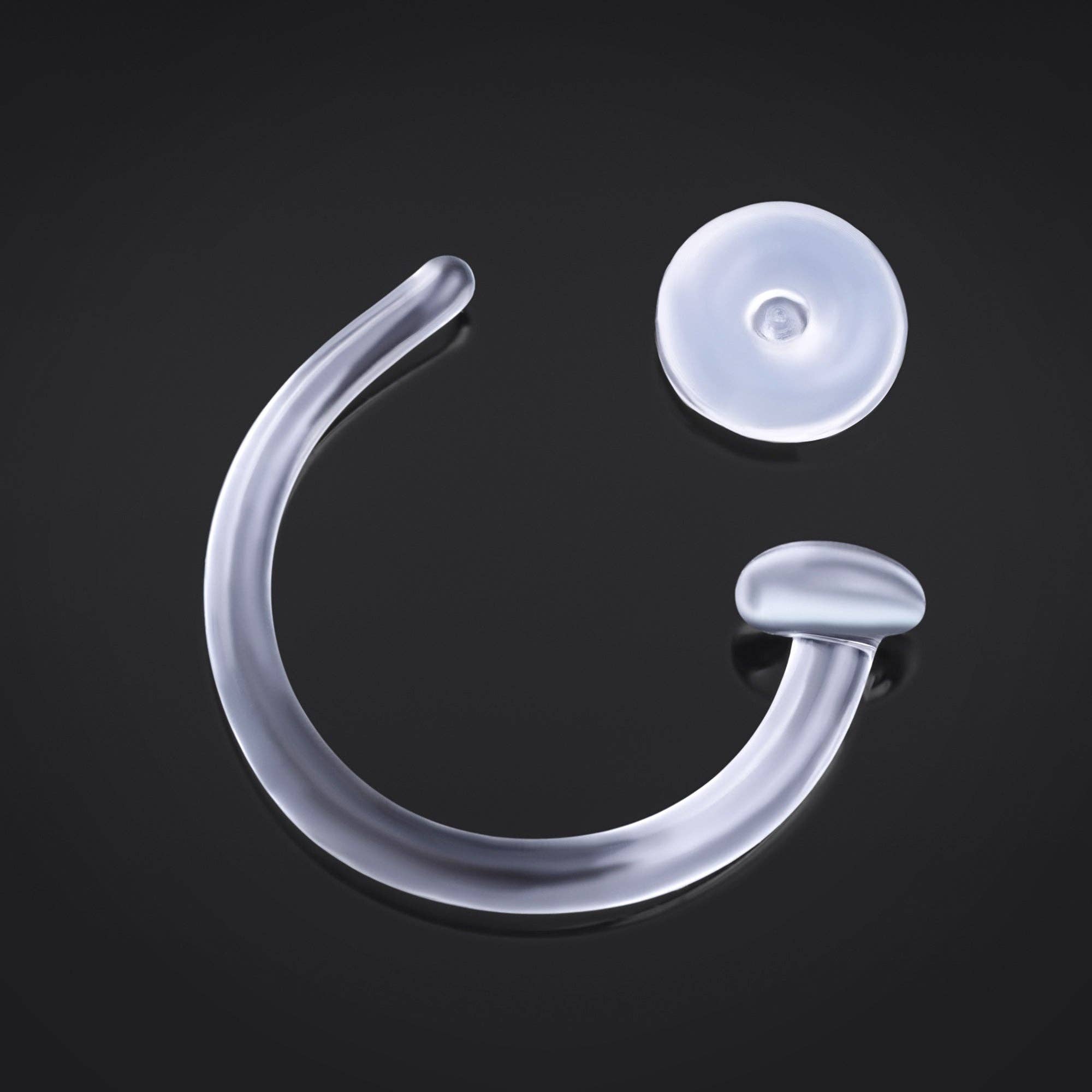 Custom Plugs - Wholesale Nose Ring - Nose Hoop Retainer - Glass 1.2mm1