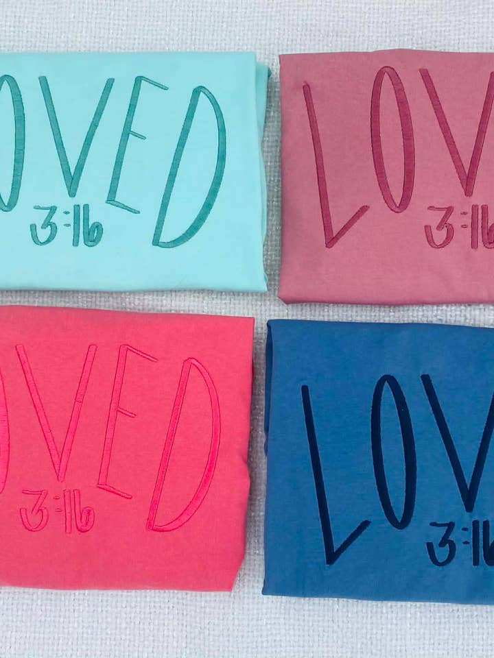 Embroidered John 3:16 Christian T-Shirt for wholesale by Ruby KoKo Designs