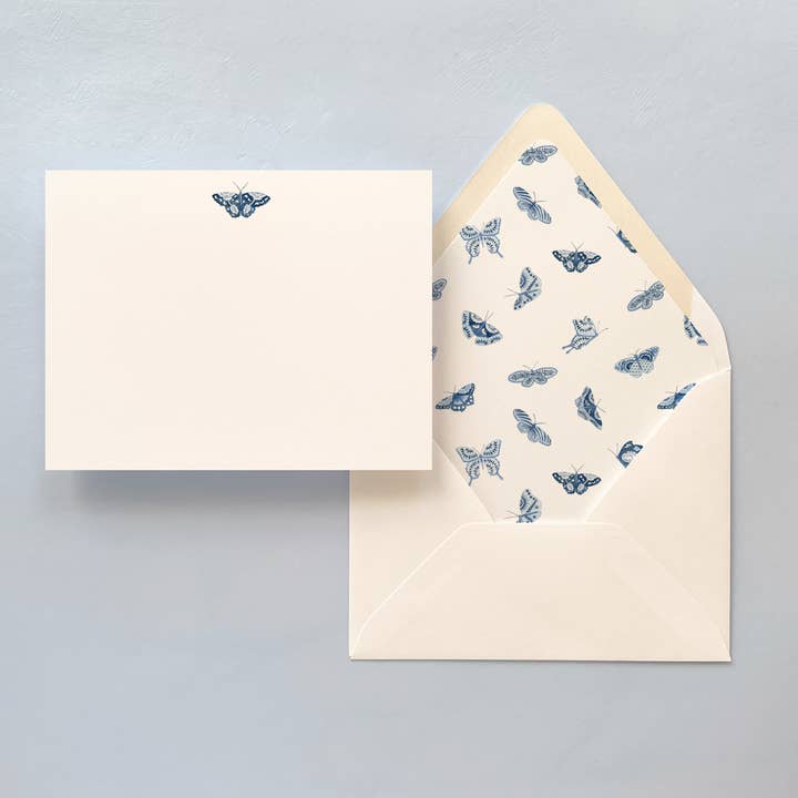 Porcelain Butterfly Notecard Set for wholesale by Gloster Road Co.