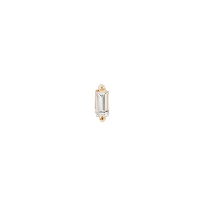 Parijs - Witte Topaas Baguette - 14K Gouden Draadloze Eindstuk voor wholesale door Piercing-zone