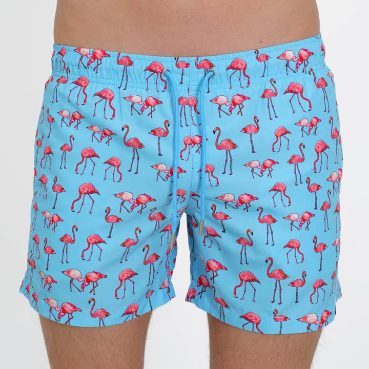 Mens Flamingos Swimshorts for wholesale by Apres life
