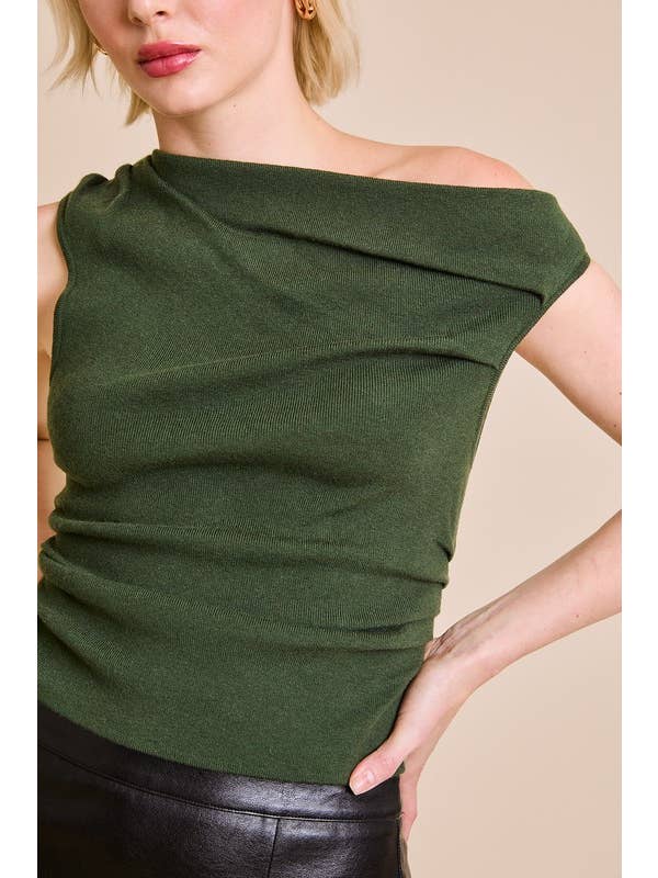 LE LIS - Wholesale Knit Top - Women's - ASYMMETRICAL NECK SWEATER TOP54