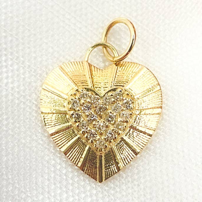 Ciondolo a forma di cuore in oro massiccio 14K con diamante. GDP469 per la vendita all'ingrosso da parte di Tresor Jewelry Inc.