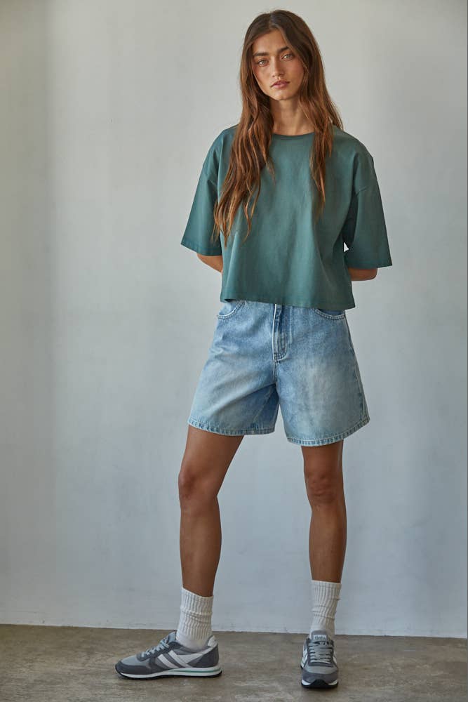 By Together - Wholesale Knit Top - Women's - L8688 | Knit Cotton Crew Neck Drop Shoulder Short Sleeve Top6