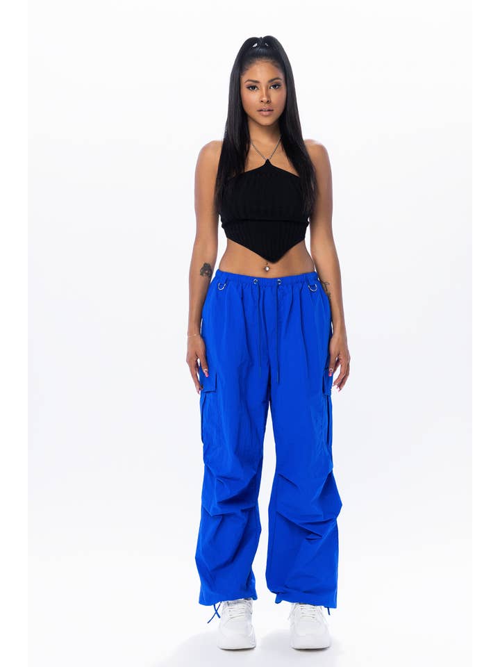 No Vacancy - Wholesale Pants - Women's - Low waist cargo parachute pants