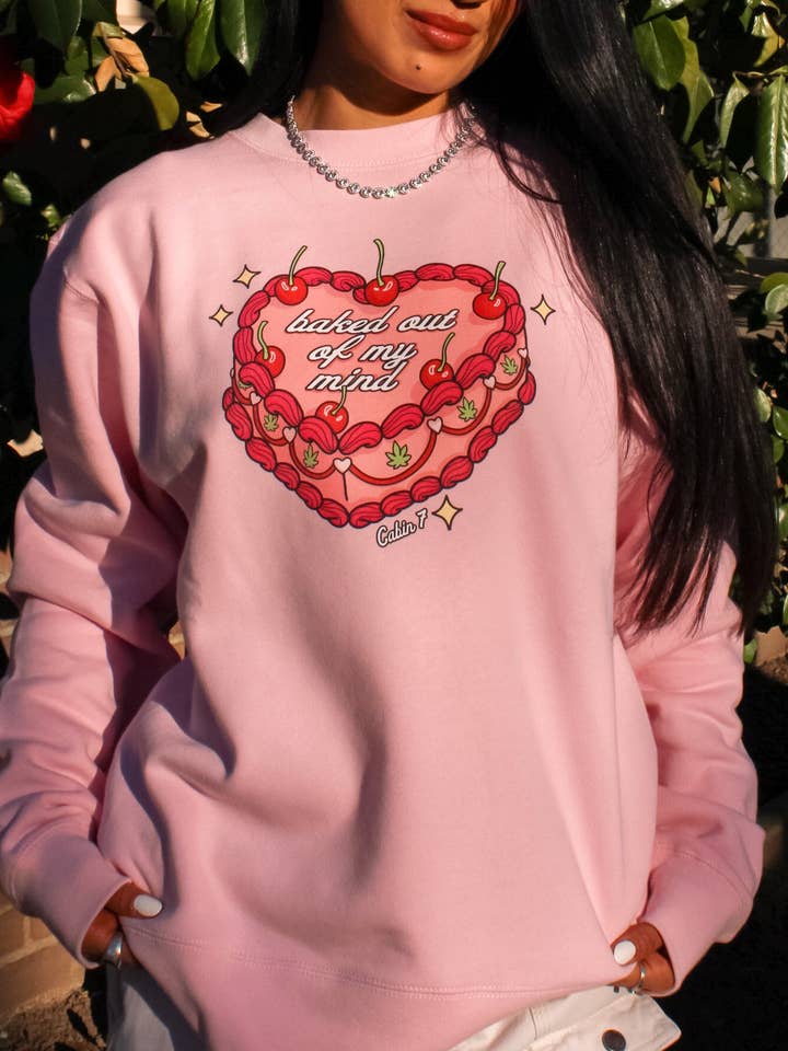 Baked Out Of My Mind Sweatshirt for wholesale by Cabin 7 Originals