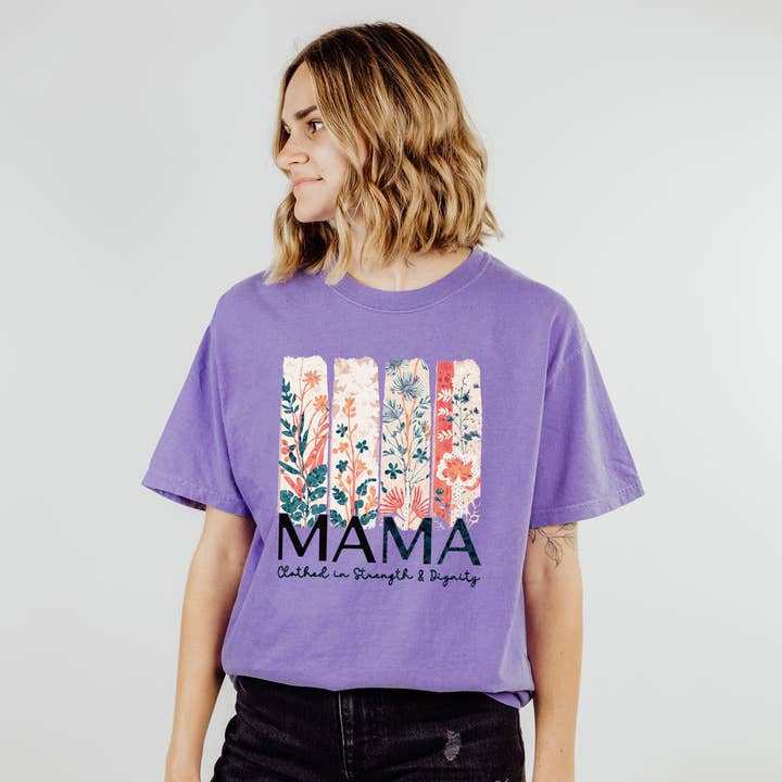Scripted Pearl - Wholesale Screen Printed T-Shirt - Women's - Proverbs 31 Mama Comfort Color Christian Mother's Day Tshirt