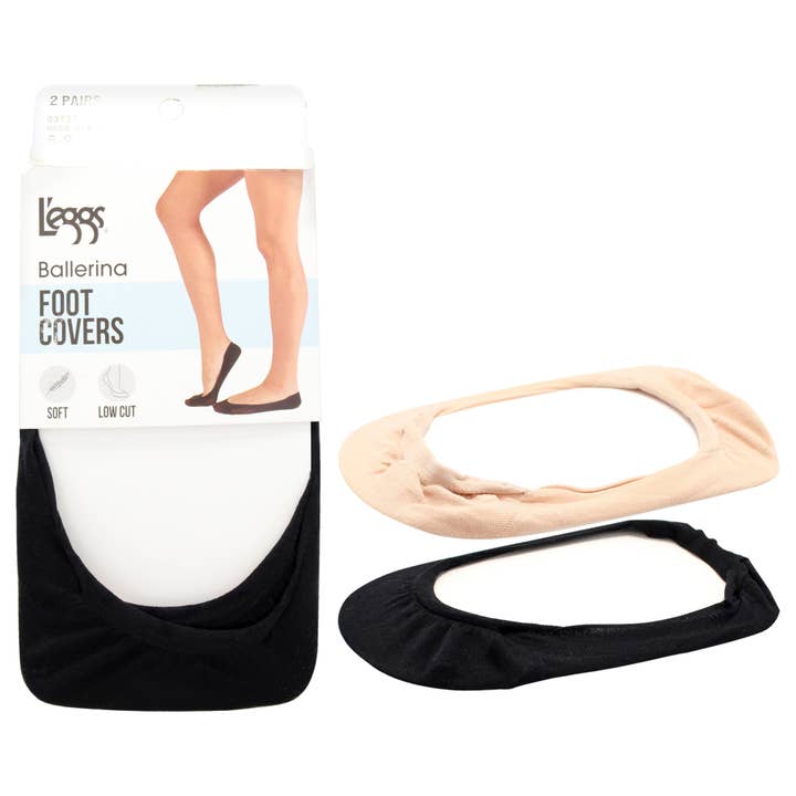 Ballerina Foot Covers - Q01405 Black-Nude by Leggs - 2 Pair for wholesale by Style Rule
