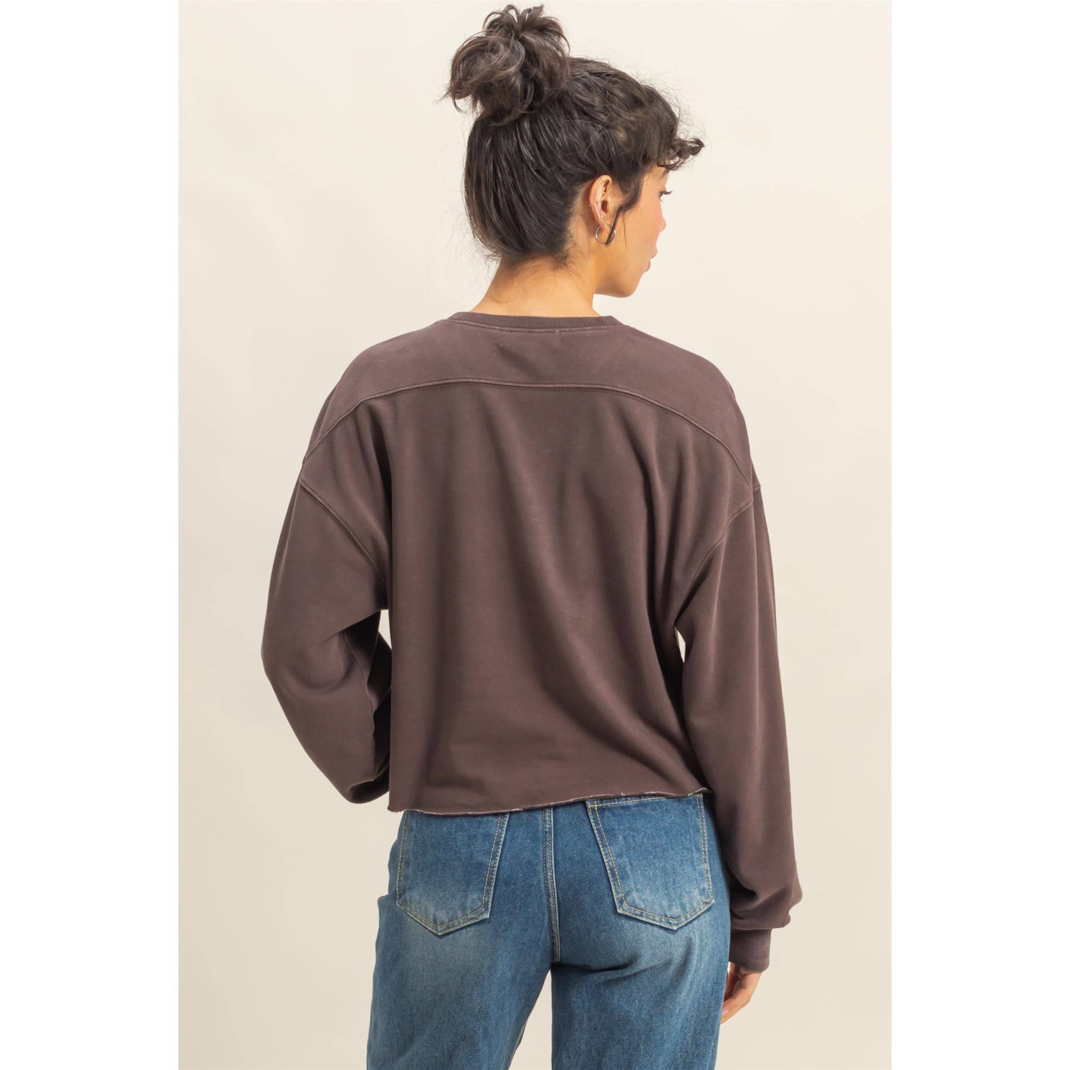 HYFVE - Wholesale Sweatshirt - Women's - Cropped Crewneck Sweatshirt With Oversized Sleeves14