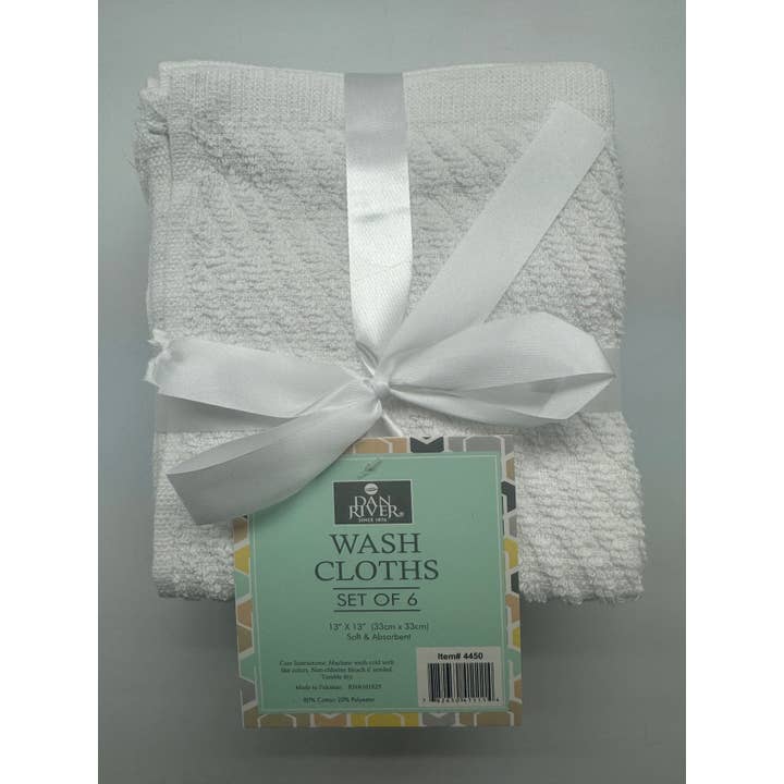 Bed Bath Fashions - Wholesale Towel Set - Dan River 6 Pack Wash Cloth Set 100% Cotton
2