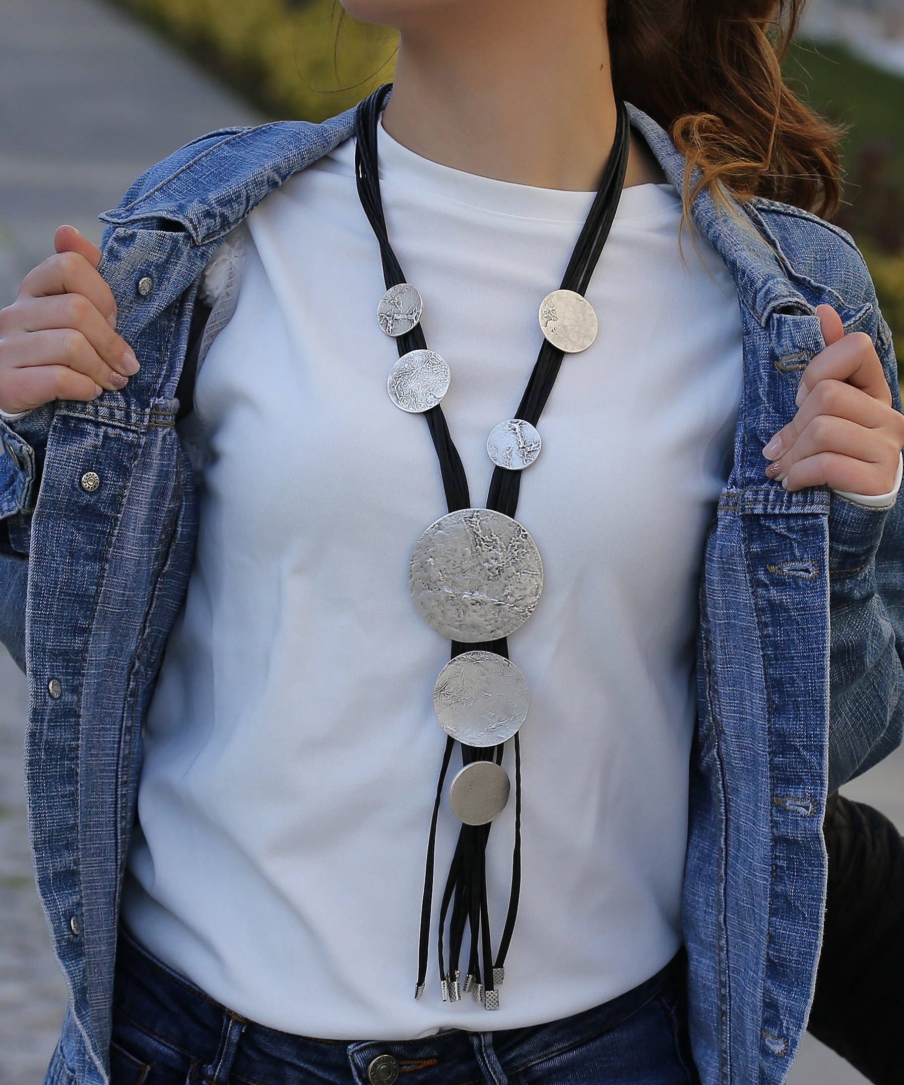 AVENS - Wholesale Bib Necklace - Antique silver plated handmade necklace4