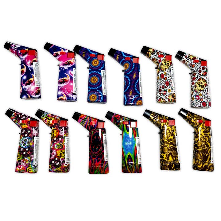 Novelty Closeout - Wholesale Lighter - Smokezilla Zinc Torch Lighter Full Print Assortment- 12/Pack0