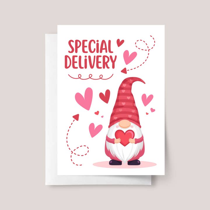Cartão de Dia dos Namorados do Gnomo: Entrega Especial por atacado de Design Sprinkles