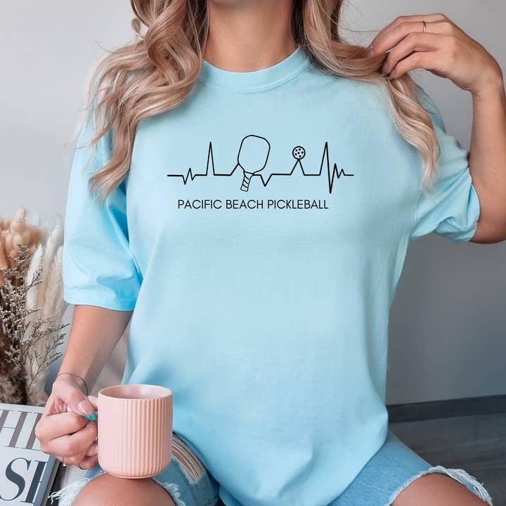 Camiseta Custom City Pickleball Heartbeat Comfort Colors por atacado de Southern Girl Supply Co