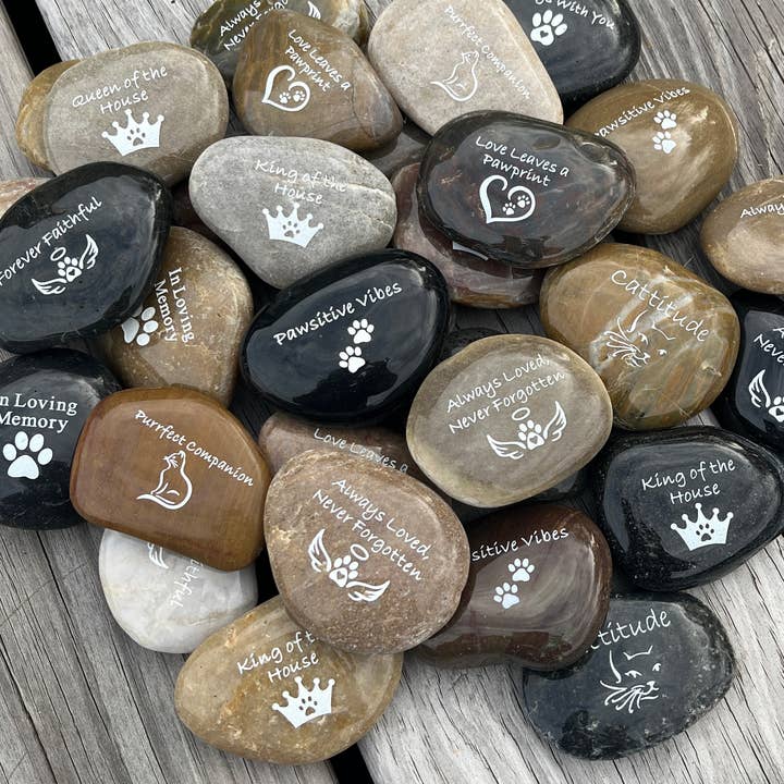 SHOPGIVECOURAGE - Wholesale Spiritual Stone/Crystal - Pet Mementos River Rock Word Stones Display - Large (125)2