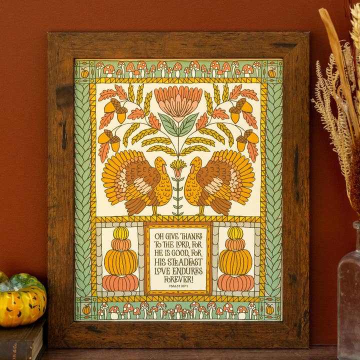 Oh Give Thanks Art Print for wholesale by Little Things Studio