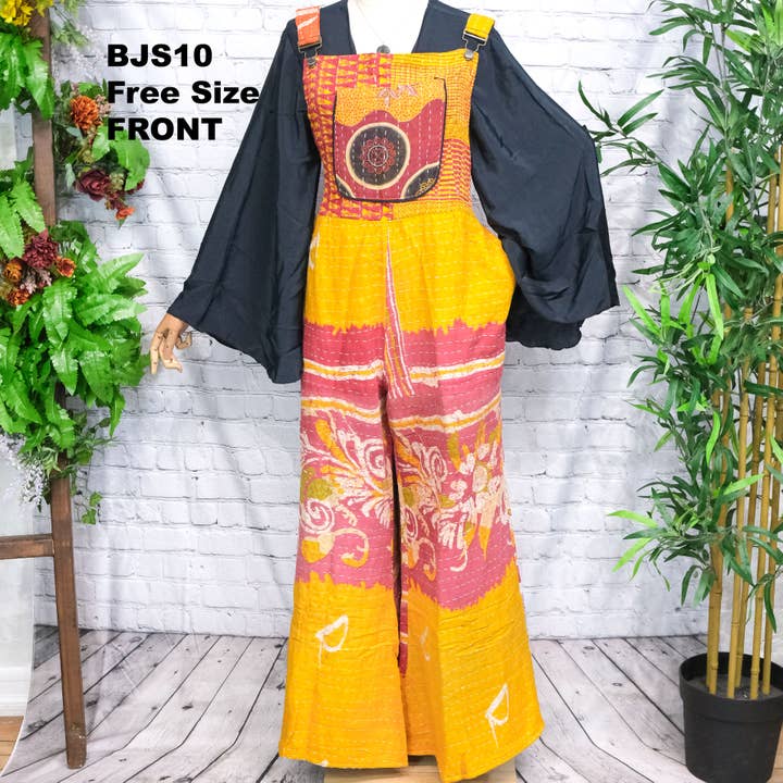 Karma Nepal Crafts - Wholesale Jumpsuit - Women's - Kantha Boho Bell Bottom Jumpsuit8