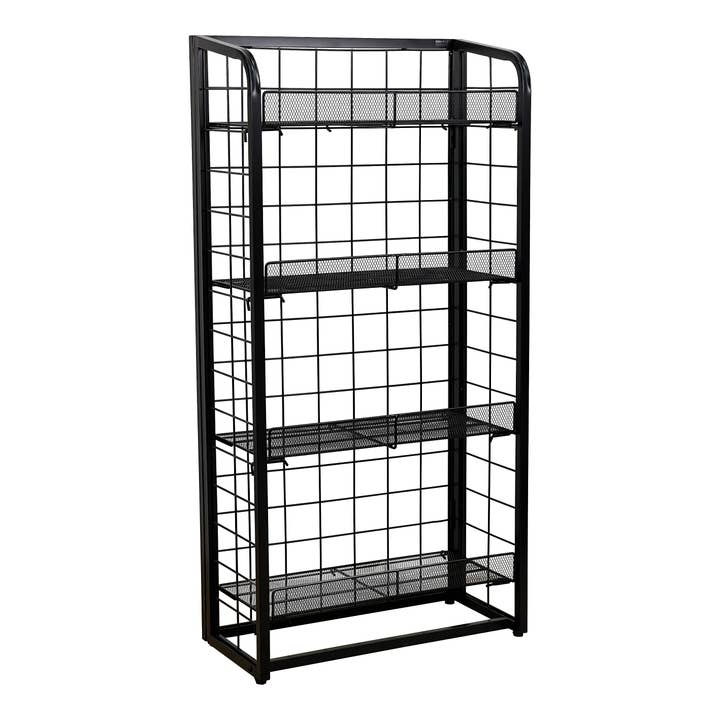 Metal Mesh Retail Rack – 4-Level Freestanding Display Shelf for wholesale by DisplayCanada