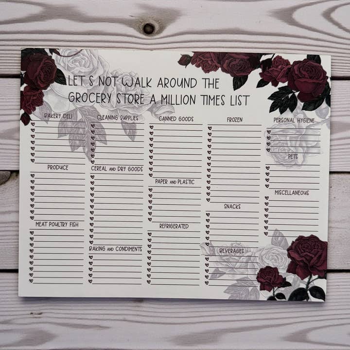 “Let’s Not Walk Around the Grocery Store a Million Times” Notepad for wholesale by My Paper Box