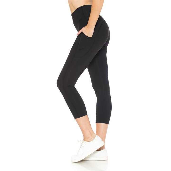 Leggings Depot - Wholesale Athletic/Lounge Leggings - Women's - Premium Nylon Activewear Solid Capri Leggings (21" Inseam)