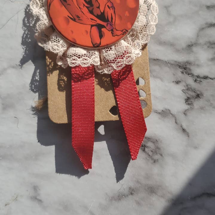 Skullduggery Studios - Wholesale Brooch - Pog upcycled pop culture brooch1