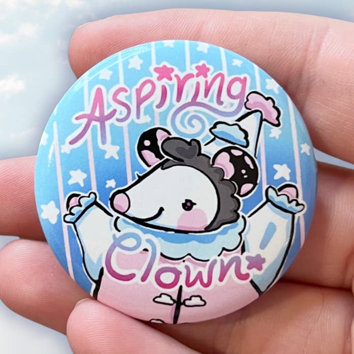 Aspiring Clown ~ Button for wholesale by Woolblossom