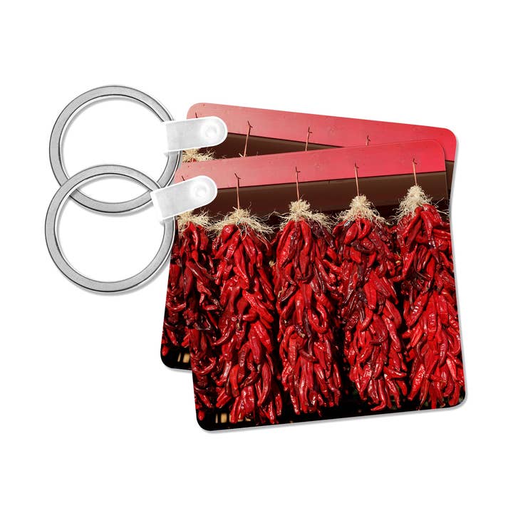 3dRose - Wholesale Keychain - Unisex - 3dRose, Image of Chili peppers drying in the sun, Velarde, New Mexico, USA., Key Chain0
