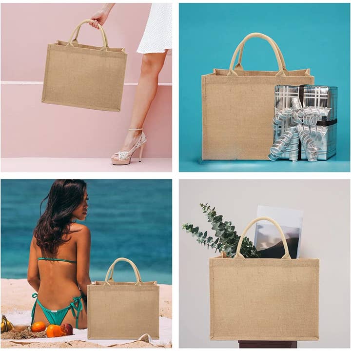 Alo Organic International - Wholesale Tote Bag - Unisex - Customize Quality Burlap Tote Bag with Your Logo Text Design