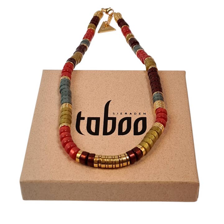 Taboo Collier Merel Rosso per la vendita all'ingrosso da parte di TABOO Sieraden