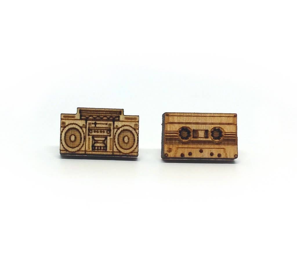 Unpossible Cuts - Wholesale Dangle Earrings - Boombox and Tape Earrings4