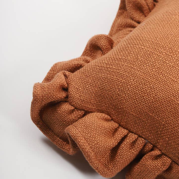 Co.House Designs - Wholesale Lumbar Pillow - Luxe Linen Ruffle Pillow2