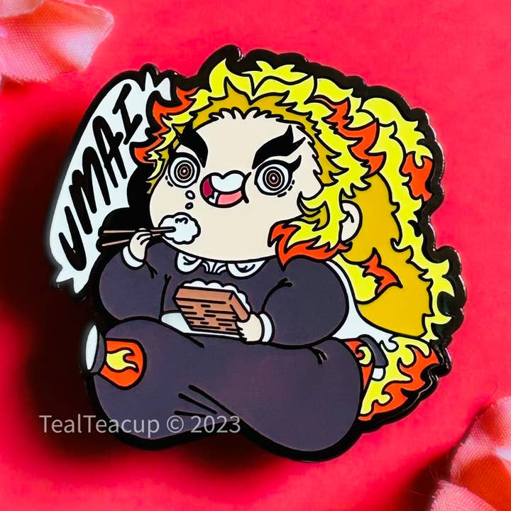 Rengoku UMAI Pin for wholesale by TealTeacup