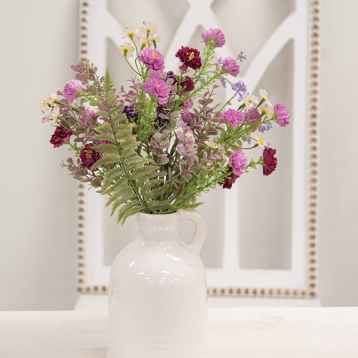 Saybrook Lane - Wholesale Artificial Plant - Blushing Spring Blossoms & Eucalyptus Bush - 20"1