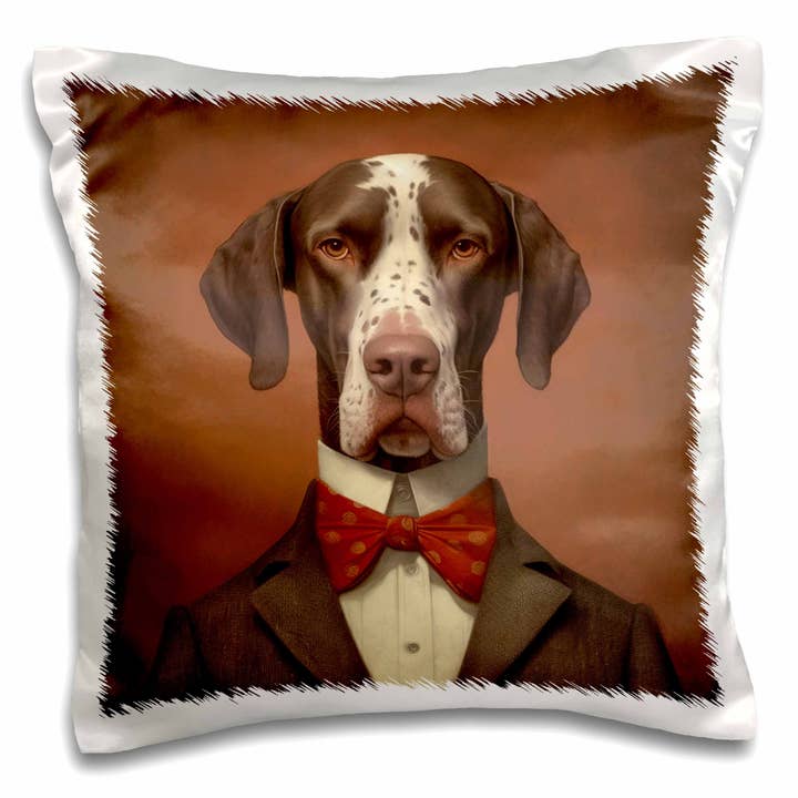 3dRose, Portrait formel traditionnel d'un Braque allemand, Taie d'oreiller pour la vente par 3dRose