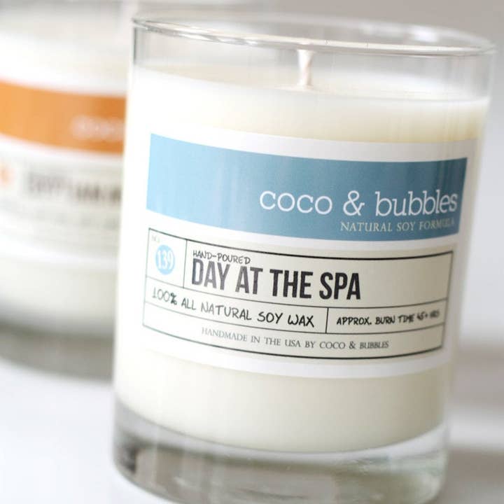 Coco & Bubbles - Wholesale Jar/Filled Candle - No. 139: DAY at the SPA // Natural Soy Candle // 13 oz